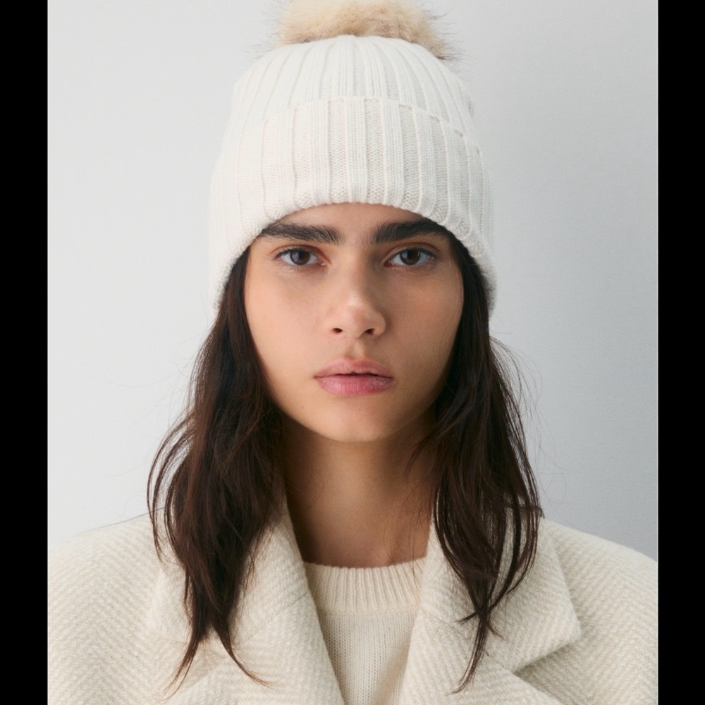Aritzia White Knit Beanie